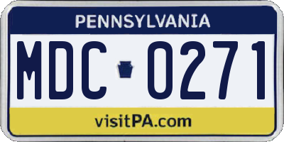 PA license plate MDC0271