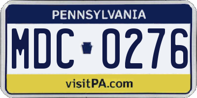 PA license plate MDC0276