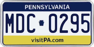 PA license plate MDC0295