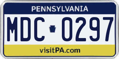 PA license plate MDC0297