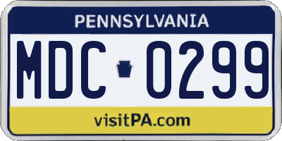 PA license plate MDC0299