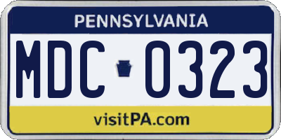 PA license plate MDC0323