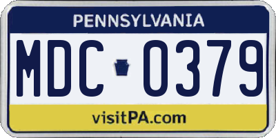 PA license plate MDC0379