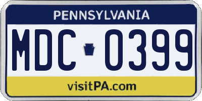 PA license plate MDC0399