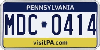 PA license plate MDC0414