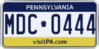 PA license plate MDC0444