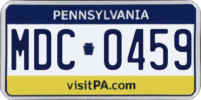 PA license plate MDC0459