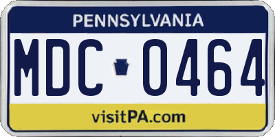 PA license plate MDC0464
