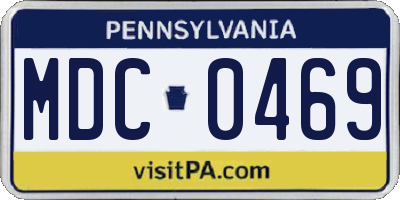 PA license plate MDC0469