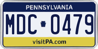 PA license plate MDC0479
