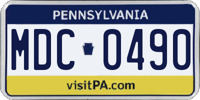 PA license plate MDC0490