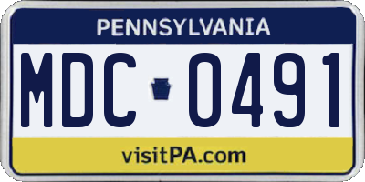 PA license plate MDC0491