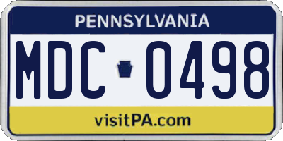 PA license plate MDC0498