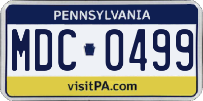 PA license plate MDC0499