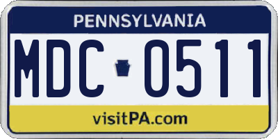 PA license plate MDC0511