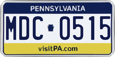PA license plate MDC0515