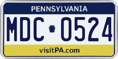PA license plate MDC0524
