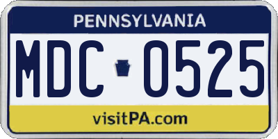 PA license plate MDC0525