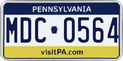 PA license plate MDC0564