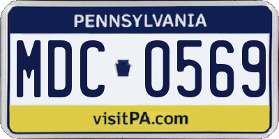 PA license plate MDC0569