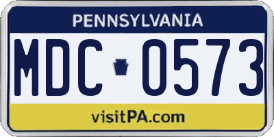 PA license plate MDC0573