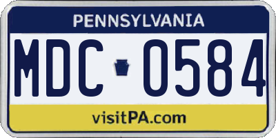 PA license plate MDC0584