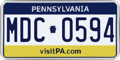 PA license plate MDC0594