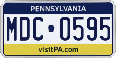 PA license plate MDC0595
