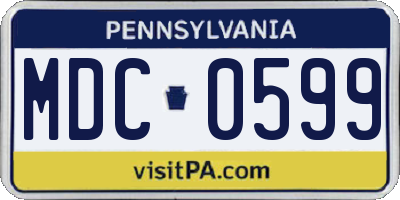 PA license plate MDC0599