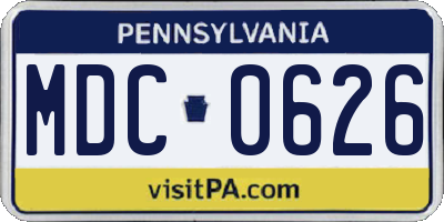 PA license plate MDC0626