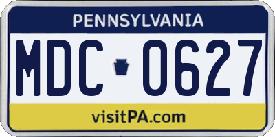 PA license plate MDC0627