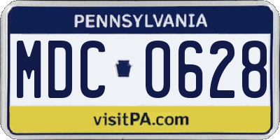 PA license plate MDC0628