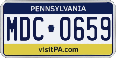 PA license plate MDC0659