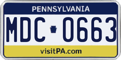 PA license plate MDC0663