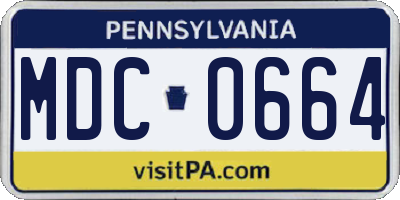 PA license plate MDC0664