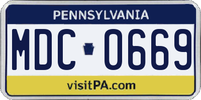 PA license plate MDC0669