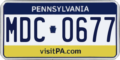 PA license plate MDC0677