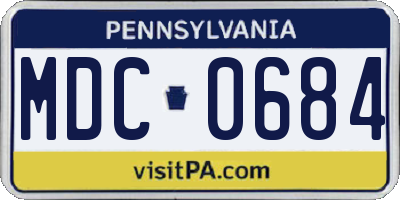 PA license plate MDC0684