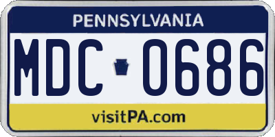 PA license plate MDC0686