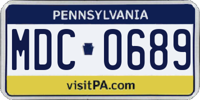PA license plate MDC0689