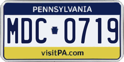 PA license plate MDC0719