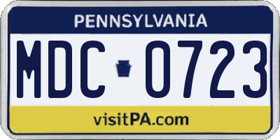 PA license plate MDC0723
