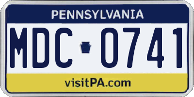 PA license plate MDC0741