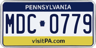 PA license plate MDC0779