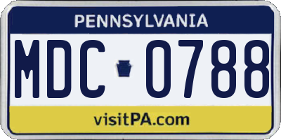 PA license plate MDC0788