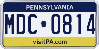 PA license plate MDC0814