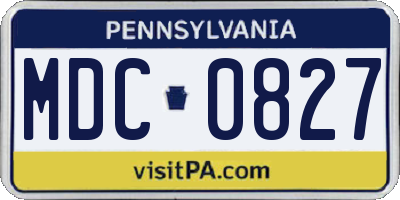 PA license plate MDC0827