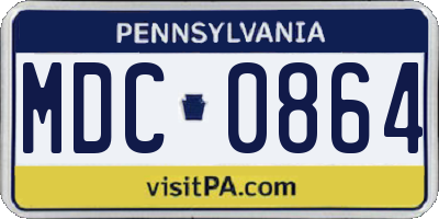 PA license plate MDC0864