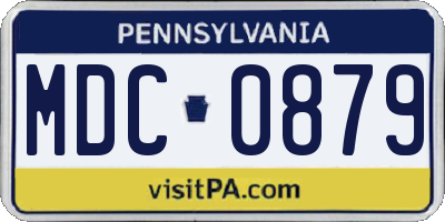 PA license plate MDC0879