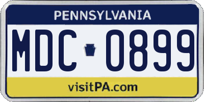 PA license plate MDC0899